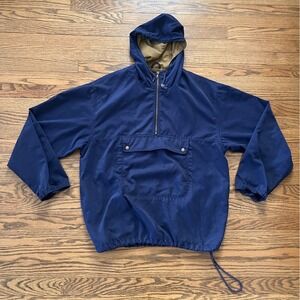 Eddie Bauer Anorak 1/4 Zip Jacket Mens‎ Medium Hooded Pullover Windbreaker